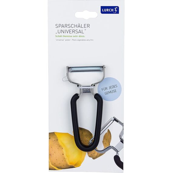 Lurch Sparschäler, Edelstahl, Kartoffelschäler mit beweglichem Klingenkopf für präzises Schälen