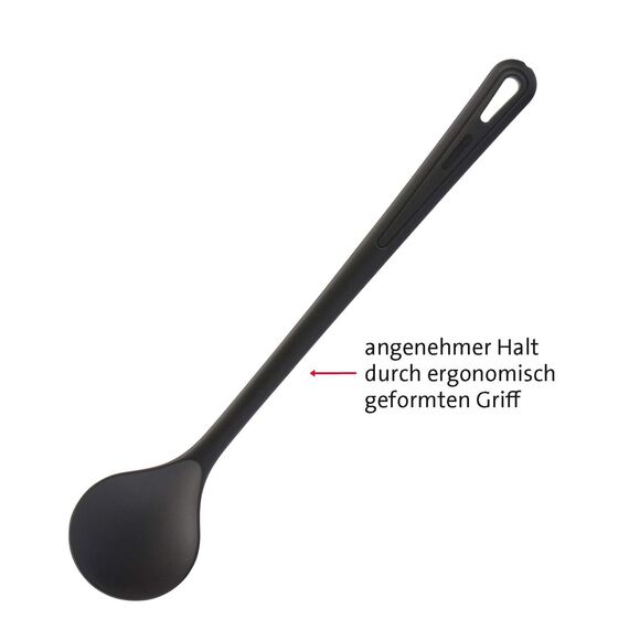 Westmark Küchenhelfer-Set, 4-tlg, je 2 Pfannenwender und Rührlöffel, Hochwertiger Kunststoff, Gentle und Flonal, Schwarz, 203522E6