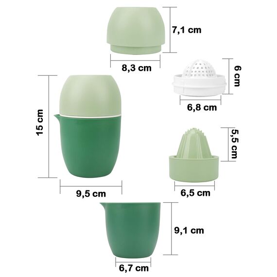 Lechin Zitronenpresse - Einzigartiger Zitruspresse in Zitronenform - Manueller Entsafter mit zwei Pressmöglichkeiten für Verschiedene Früchte (Grün)