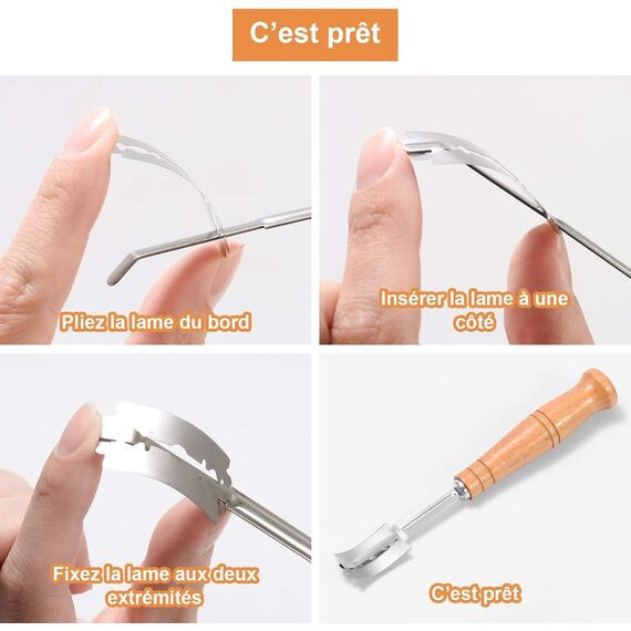 ZITFRI Bäckermesser Teigmesser Baguettemesser Brot Lahm Scoring Tool Set Brot Bäcker Cutter mit 10 Brotklinge Bäckerklinge Ritzmesser zum Einschneiden von Baguette Teigmesser für DIY Brot Backen