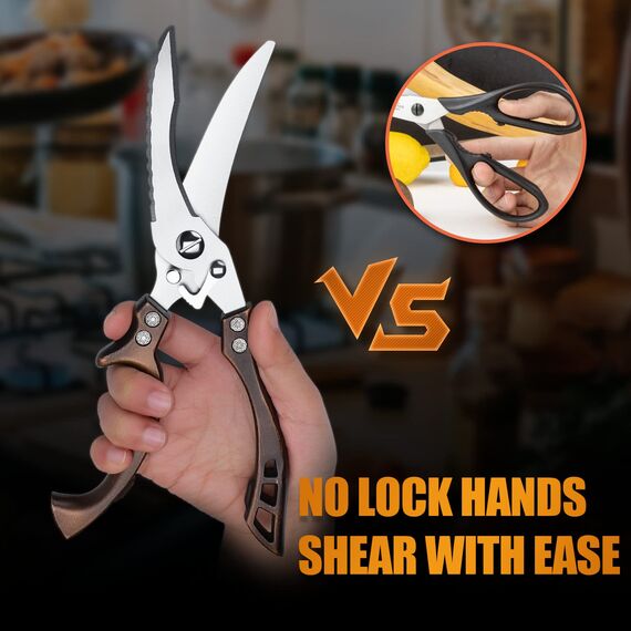 DRAGON RIOT Geflügelschere Profi Küchenschere Edelstahl Fleischschere mit Gezacktem Rand Knochenschere mit Geschenkbox Geflügelschere für Huhn, Fleisch, Knochen, Gemüse, Fisch, Türkei