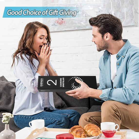 Pfannenwender Silikon, Hitzebeständig Silikon Geschlitzt Pfannenwender Küchenhelfer Spatel BPA Frei, Spülmaschinengeeignet Küchenhelfer Kochgeschirr Edelstahl Turner Antihaft Spachtel zum Kochen, Blau