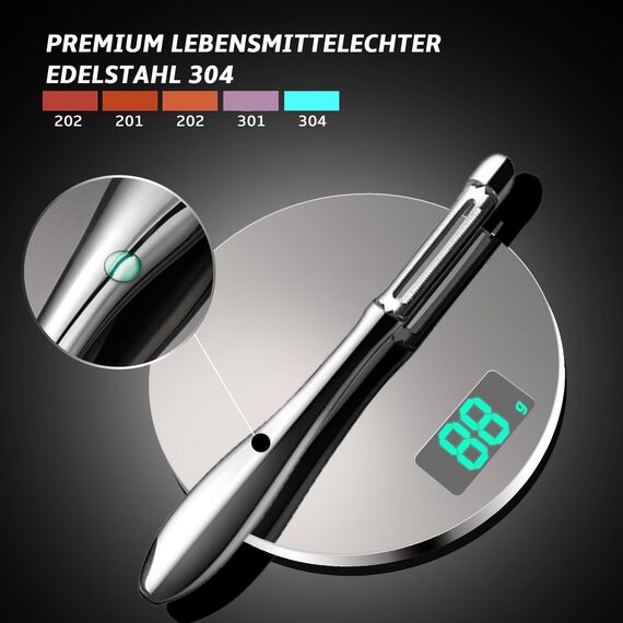 Premium Sparschäler aus Edelstahl für Obst & Gemüse l Schäler mit ultrascharfer Klinge geeignet als Kartoffelschäler & Spargelschäler mit ergonomischem und rutschfestem Griff