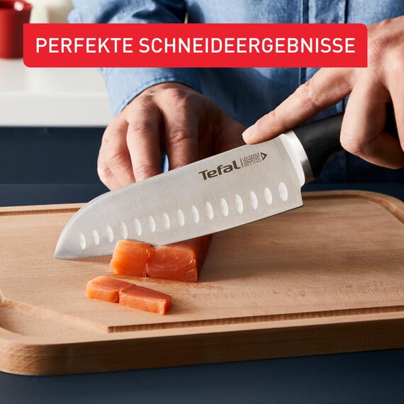 Tefal Ice Force Schälmesser, 9cm Klinge, Korrosionsschutz, Handschutz, Edelstahl/Schwarz, K23205