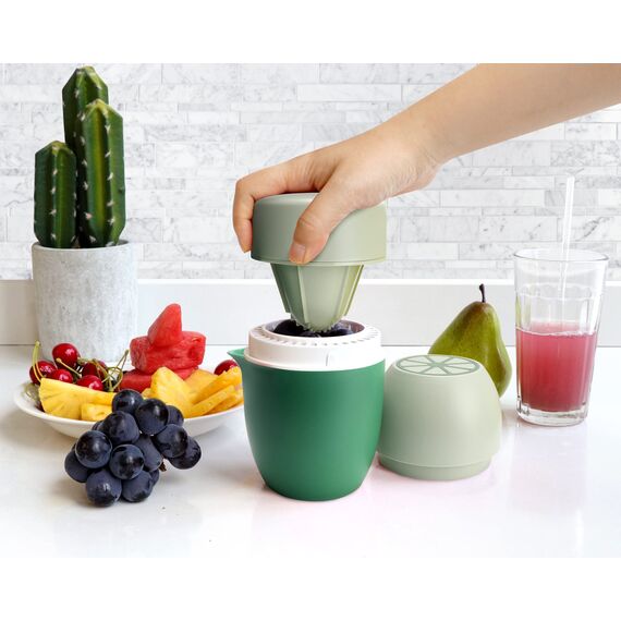 Lechin Zitronenpresse - Einzigartiger Zitruspresse in Zitronenform - Manueller Entsafter mit zwei Pressmöglichkeiten für Verschiedene Früchte (Grün)