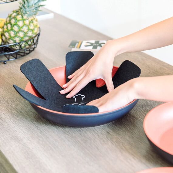 Chefarone Pfannenschoner Filz - 5er Set - 38 cm - XL Pfannenschutz - Stapelschutz für perfekten Pfannen Schutz (schwarz)