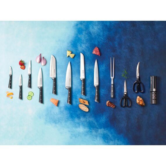 Tefal Ice Force Kochmesser 15 cm, Fleisch- oder Gemüsemesser, deutscher Edelstahl, ergonomischer Griff, spülmaschinenfest, Edelstahl/Schwarz, K23203