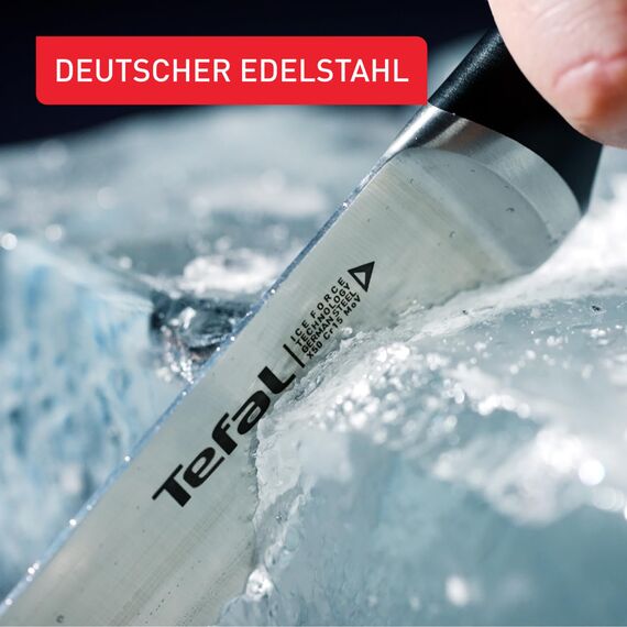 Tefal Ice Force K23207 Fleisch und Schinkenmesser | Handschutz | Edelstahl | Schwarz | 20cm