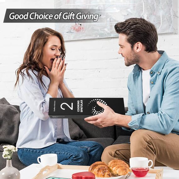 Pfannenwender Silikon, Hitzebeständig Silikon Geschlitzt Spatel Küchenhelfer BPA Frei,Spülmaschinengeeignet Küchenhelfer Kochgeschirr Edelstahl Turner Antihaft Spachtel zum Kochen, Schwarz