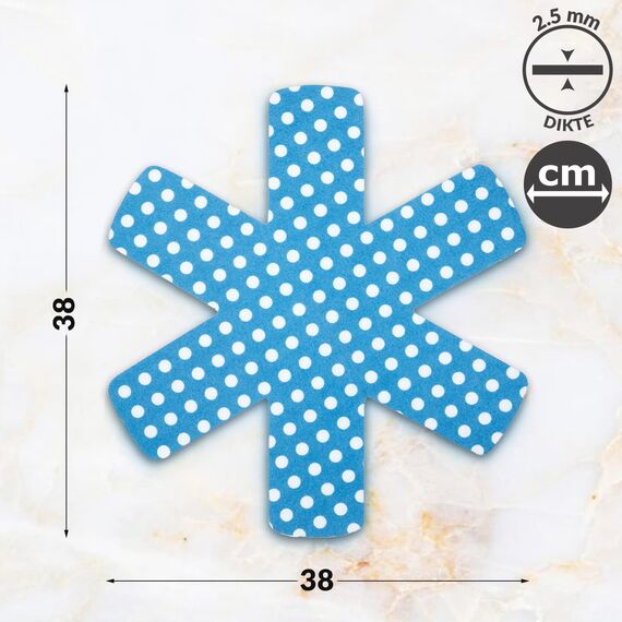 Chefarone Pfannenschoner Filz - 5er Set - 38,5 cm - XL Pfannenschutz - Stapelschutz für perfekten Pfannen Schutz (Blau)