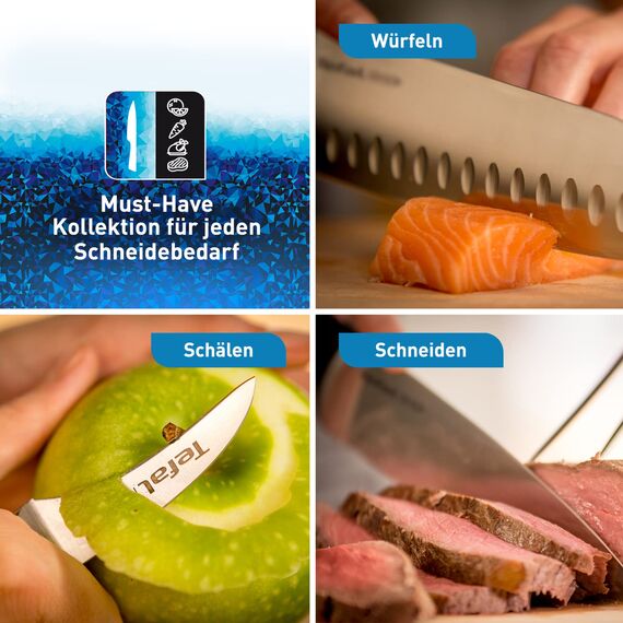 Tefal Ice Force K23207 Fleisch und Schinkenmesser | Handschutz | Edelstahl | Schwarz | 20cm