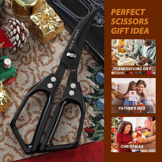 DRAGON RIOT Küchenschere Edelstahl Spülmaschinenfest - Meeresfrüchte-Schere für Hummer, Krabben & Garnelen | Scharfe Japanische Küchenschere für Kräuter, Geflügel & Lebensmittelzubereitung