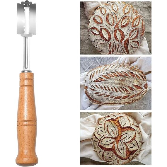 ZITFRI Bäckermesser Teigmesser Baguettemesser Brot Lahm Scoring Tool Set Brot Bäcker Cutter mit 10 Brotklinge Bäckerklinge Ritzmesser zum Einschneiden von Baguette Teigmesser für DIY Brot Backen