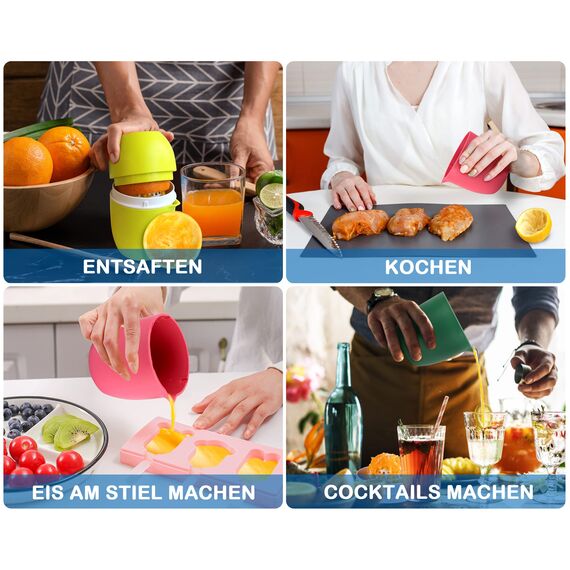 Lechin Zitronenpresse - Einzigartiger Zitruspresse in Zitronenform - Manueller Entsafter mit zwei Pressmöglichkeiten für Verschiedene Früchte (Rosa)