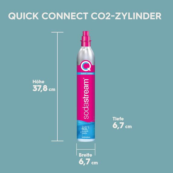 SodaStream Quick Connect Reservezylinder, Kohlensäure für bis zu 60L gesprudeltes Wasser