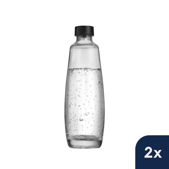 SodaStream 1L DUO Glasflasche | Spülmaschinenfest | Kompatibel für DUO und E-DUO | elegantes Design | 2er-Pack