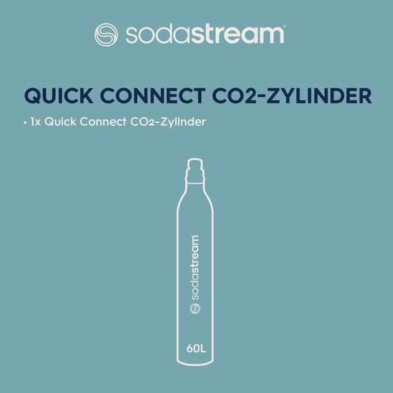 SodaStream Quick Connect Reservezylinder, Kohlensäure für bis zu 60L gesprudeltes Wasser