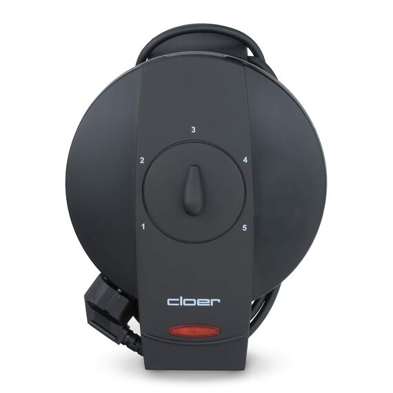 Cloer 1620 Waffeleisen für klassische Herzwaffeln, 930 W, Waffelgröße 15,5 cm, stufenlos wählbarer Bräunungsgrad, schwarz