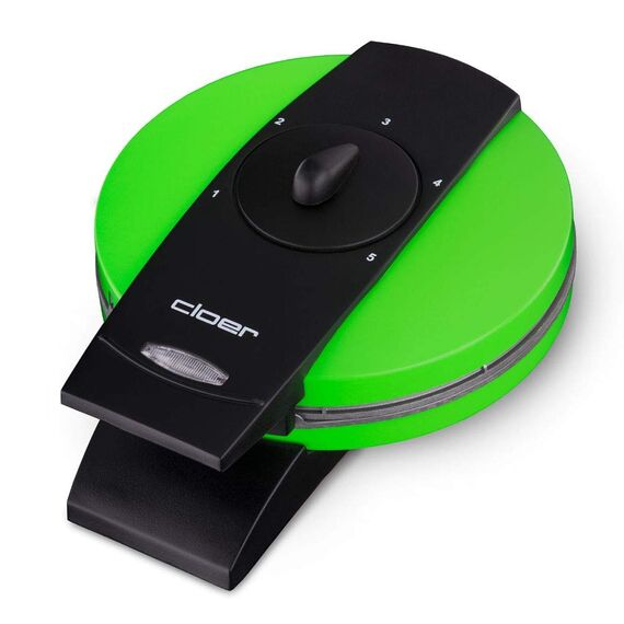 Cloer 1627-14 Waffeleisen für klassische Herzwaffeln, 930 W, Waffelgröße 15,5 cm, stufenlos wählbarer Bräunungsgrad, Grün