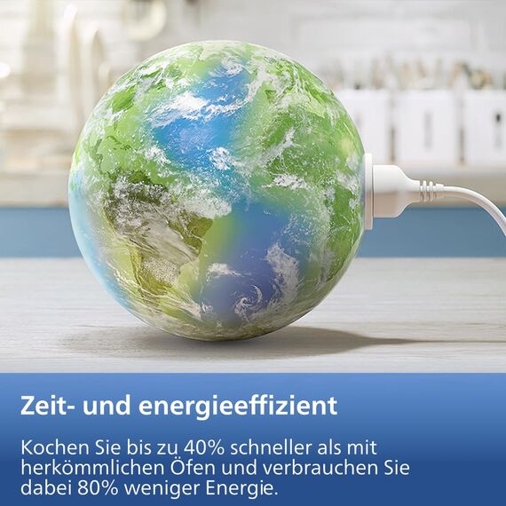 Philips Steam Airfryer 5000 Series Dual Basket Heißluftfritteuse mit Dampfgar-Funktion & 2 Körben – Steam, Airfry, SteamFy, 9L (3L+6L), RapidAir Plus, automatische Dampfreinigung (NA555/00)