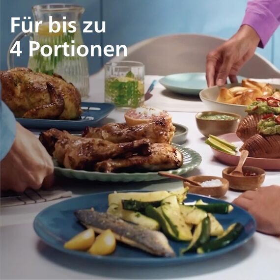 Philips Airfryer Dual Basket 3000 Series Heißluftfritteuse, 9L, 2 Körbe, 2 Gerichte gleichzeitig, RapidAir Plus Technologie, 90% weniger Fett, Energieeffizient, HomeID App, Weiß (NA353/10)