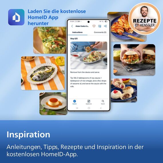 Philips Steam Airfryer 5000 Series Dual Basket Heißluftfritteuse mit Dampfgar-Funktion & 2 Körben – Steam, Airfry, SteamFry, 9L (3L+6L), RapidAir Plus, automatische Dampfreinigung (NA550/00)
