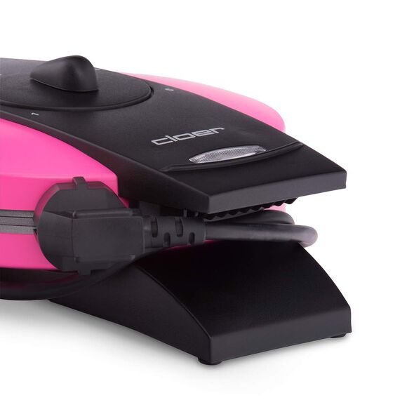 Cloer 1627-11 Waffeleisen für klassische Herzwaffeln, 930 W, Waffelgröße 15,5 cm, stufenlos wählbarer Bräunungsgrad, Pink