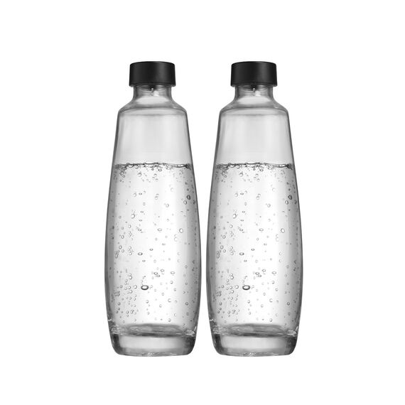 SodaStream 1L DUO Glasflasche | Spülmaschinenfest | Kompatibel für DUO und E-DUO | elegantes Design | 2er-Pack
