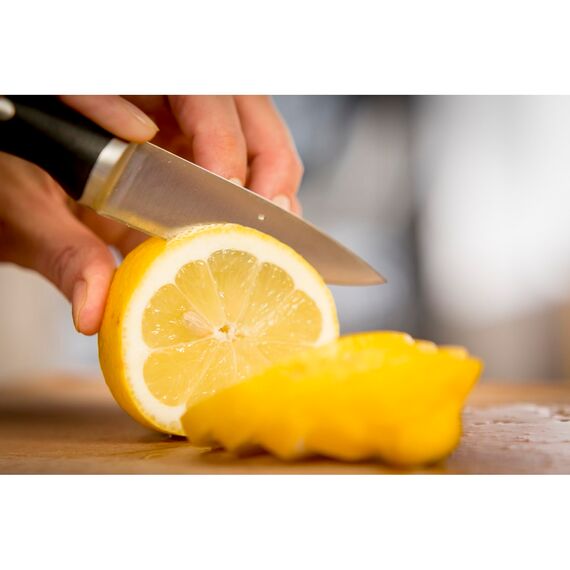 Tefal Ice Force Messerblock aus Holz, 5 Messer, Brotmesser 20 cm, Chefmesser 20 cm, Santokumesser 18 cm, Gemüsemesser 11 cm, Tranchiermesser 9 cm, Edelstahl, braun/schwarz, K232S5