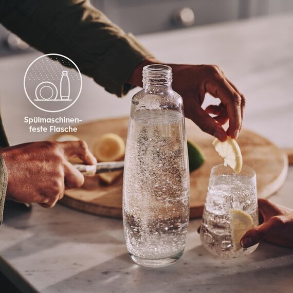 SodaStream 1L DUO Glasflasche | Spülmaschinenfest | Kompatibel für DUO und E-DUO | elegantes Design | 2er-Pack