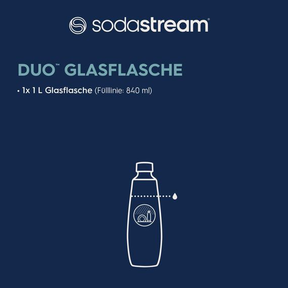SodaStream Glasflasche 1L, passend für SodaStream DUO & E-DUO, 1er Pack