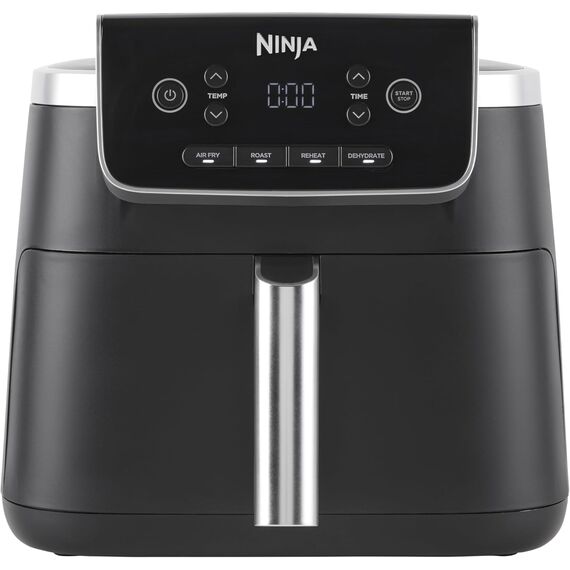 Ninja PRO Air Fryer Heißluftfritteuse, 4,7L Airfryer, Einzelkorb-Heißluftfritteuse, 4-in-1, für 1-2 Portionen, Digital, Kochen aus dem Gefrorenen, Antihaft-Schublade & Crisper Korb, Schwarz AF140EU