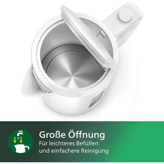 Philips Wasserkocher – 1.7 L Fassungsvermögen mit Kontrollanzeige, Pirouettenbasis, weiß (HD9318/00)