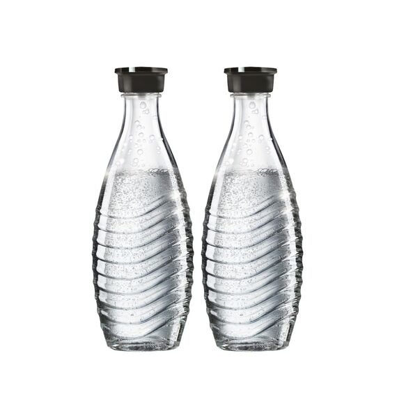 SodaStream 0,7L CRYSTAL Glaskaraffe | Spülmaschinenfest | Kompatibel mit Crystal & Penguin | elegantes Design | 2er-Pack, Glas