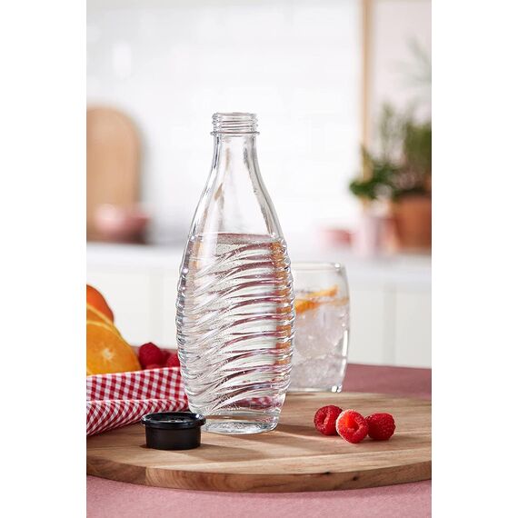 SodaStream Single Pack Glaskaraffe, Ersatzflaschen geeignet für die SodaStream Wassersprudler Crystal und Penguin, 1x 0,6 L Glaskaraffe