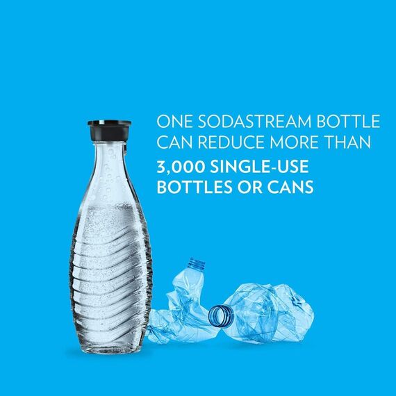 SodaStream Single Pack Glaskaraffe, Ersatzflaschen geeignet für die SodaStream Wassersprudler Crystal und Penguin, 1x 0,6 L Glaskaraffe
