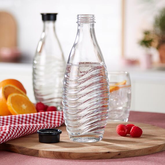 SodaStream 0,7L CRYSTAL Glaskaraffe | Spülmaschinenfest | Kompatibel mit Crystal & Penguin | elegantes Design | 2er-Pack, Glas