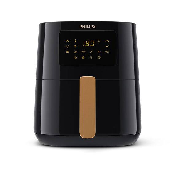 Philips Airfryer 5000-Serie Heißluftfritteuse L, 4.1L (0.8Kg), 13-in-1 Airfryer, Wifi verbunden, 90% Weniger Fett mit Rapid Air Technologie, Rezepte-App (HD9255/80)