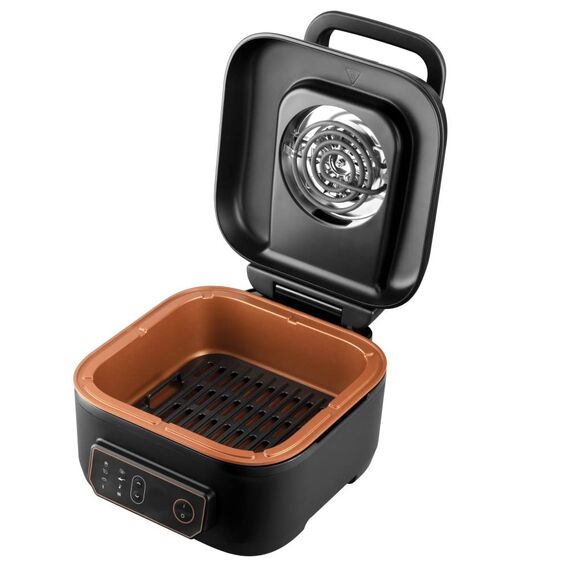 Russell Hobbs Heißluftfritteuse XL 5,5 l [Air Fryer/Grill/Multikocher] Rapid Air (spülmaschinenfest, Ober-&Unterhitze, kein Schütteln mehr, Slow Cooker, Backen, TK Pizza Ø 30cm) SatisFry 26520-56