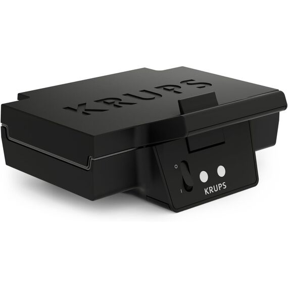 KRUPS FDK461 Sandwichmaker – Dreiecks-Sandwichtoasts, Keramik-Antihaftplatten, 850W, extra tiefe Form für leckere Gourmet-Sandwiches, schnelles Erhitzen, platzsparend, schwarz