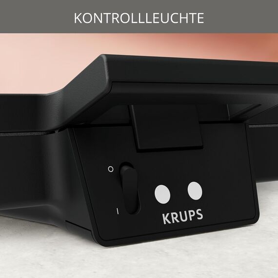 KRUPS FDK461 Sandwichmaker – Dreiecks-Sandwichtoasts, Keramik-Antihaftplatten, 850W, extra tiefe Form für leckere Gourmet-Sandwiches, schnelles Erhitzen, platzsparend, schwarz