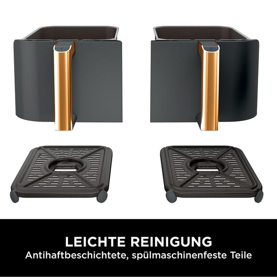 Ninja Foodi MAX Dual Zone Heißluftfritteuse [AF400EUCP] Amazon Exclusive, ‎2470 Watt , 9,5 L, 2 Heißluft-Frittierfächer, 6 Funktionen, 27 x 41.5 x 32.5 cm, Kupfer/Schwarz