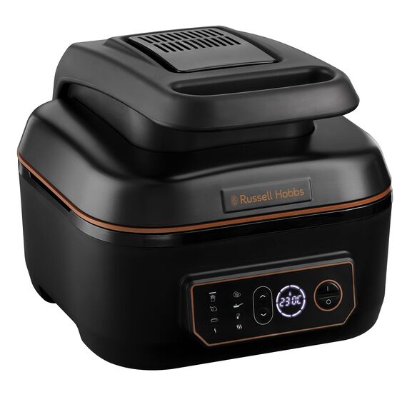 Russell Hobbs Heißluftfritteuse XL 5,5 l [Air Fryer/Grill/Multikocher] Rapid Air (spülmaschinenfest, Ober-&Unterhitze, kein Schütteln mehr, Slow Cooker, Backen, TK Pizza Ø 30cm) SatisFry 26520-56