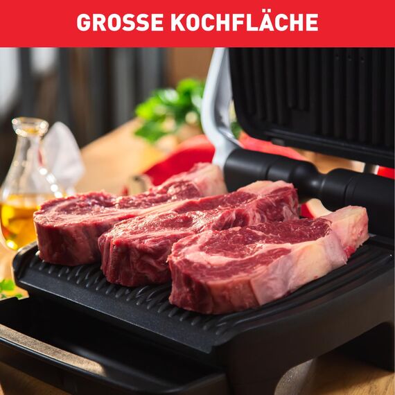Tefal OptiGrill Elite Kontaktgrill, 12 automatische elektrische Grillprogramme, Digitales Display mit Garstufenanzeige, abnehmbare Platten, Elektrogrill, Edelstahl, GC750D16