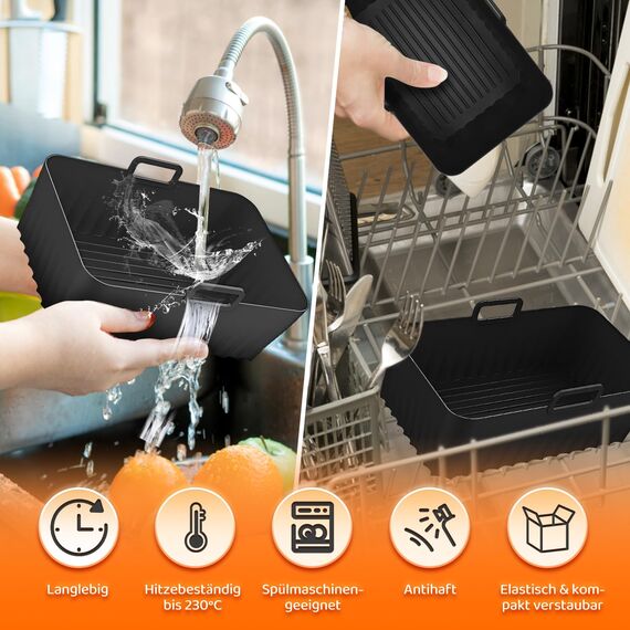 Ninja Heißluftfritteuse Zubehör - Airfryer Zubehör für Ninja Foodi Max Dual Zone AF400EU, AF300EU, AF400EUCP 7.6L-9.5L Und Anderen Dual Zone Air Fryer | BPA-frei,Spülmaschinenfest,Airfryer Accessories