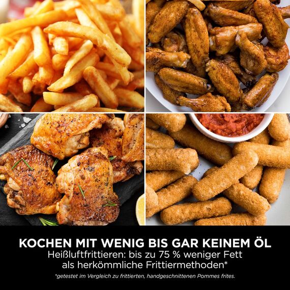 Ninja Double Stack XL Air Fryer Heißluftfritteuse, 9,5L Airfryer, Doppelkorb-Heißluftfritteuse mit 4 Kochstufen, 2 Körben, 2 Rosten, platzsparendes Design, 6 Kochfunktionen, 8 Portionen, Grau SL400EU
