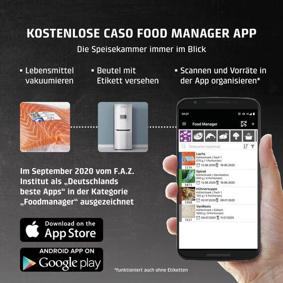 CASO 8 Sterne Profi- Folienrollen 40x1000 cm / 1 Rolle, Vakuumierbeutel für alle Vakuumierer, sehr stark & reißfest ca. 150µm, Vakuumbeutel Lebensmittel Vakuumiergerät, Sous Vide, BPA-frei