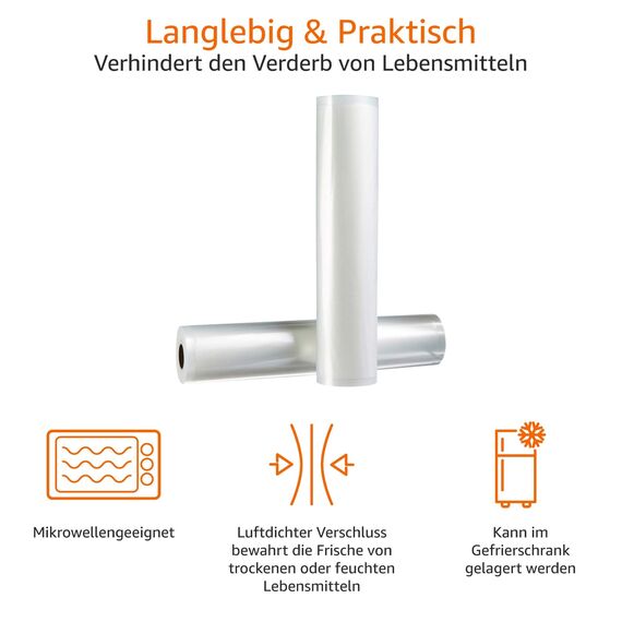 Amazon Basics 30 cm x 600 cm, 2 Rollen für Vakuumierer