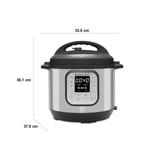 Instant Pot Duo 80 Elektro-Multikocher 1200 W, 7,6L, Edelstahl, - Schnellkochtopf, Schongarer, Reiskocher, Sautierpfanne, Joghurtbereiter, Dampfgarer und Sterilisator, Silber