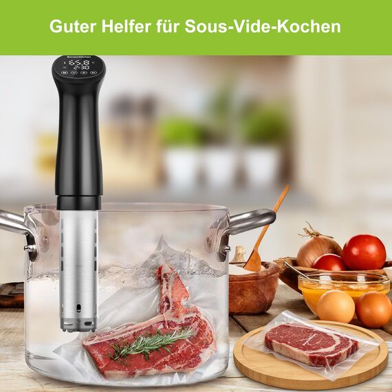 Bonsenkitchen Vakuumrollen 2 Rollen 28x600cm Vakuumierfolie - Profi Vakuumbeutel für Vakuumierer & Lebensmittel Vakuumiergerät, BPA-frei, Kochfest und Sous Vide Gefrierbeutel, VB3207